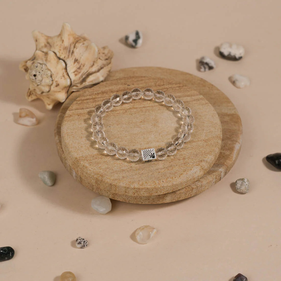Sphatik Diamond Cut Beads Bracelet