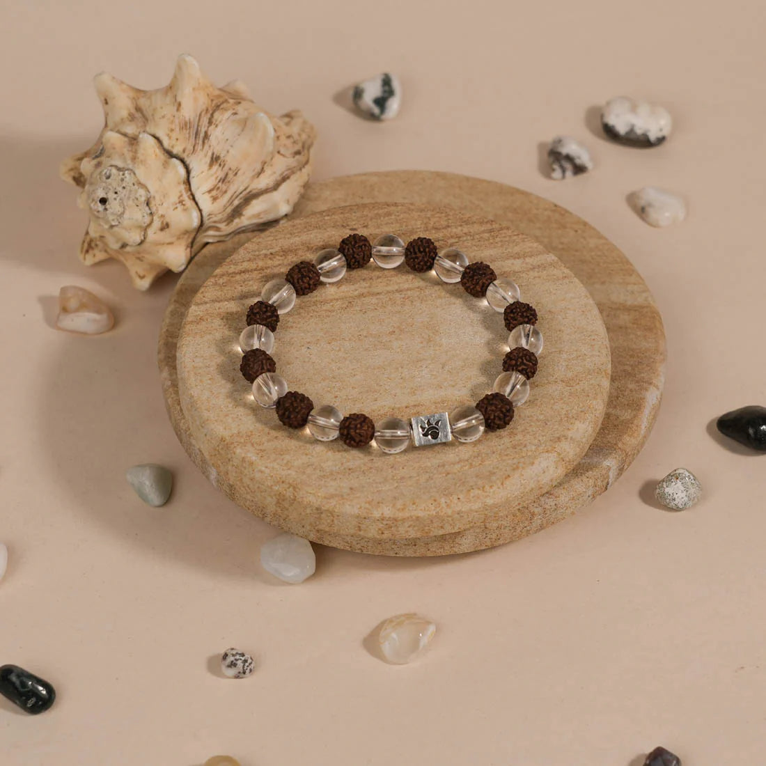 Rudraksha with Sphatik Beads Bracelet