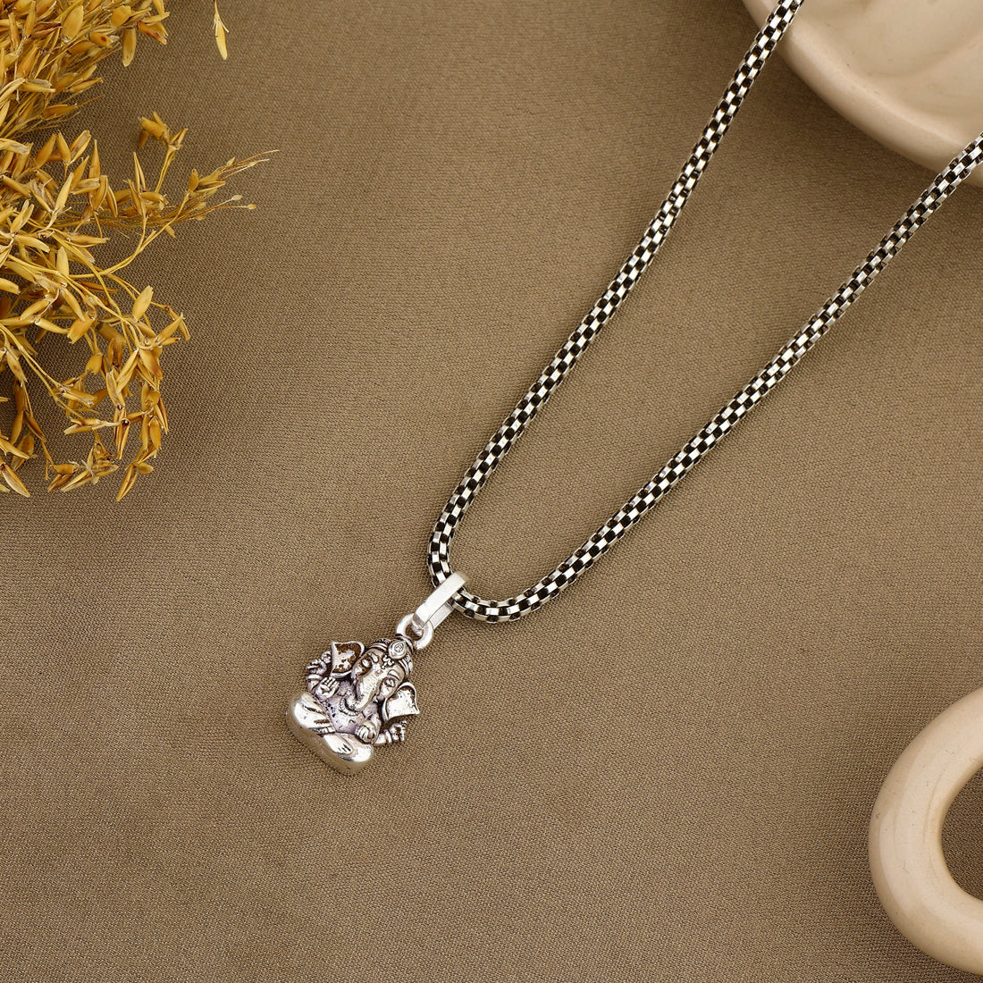 Ganpati Bappa Silver Pendant