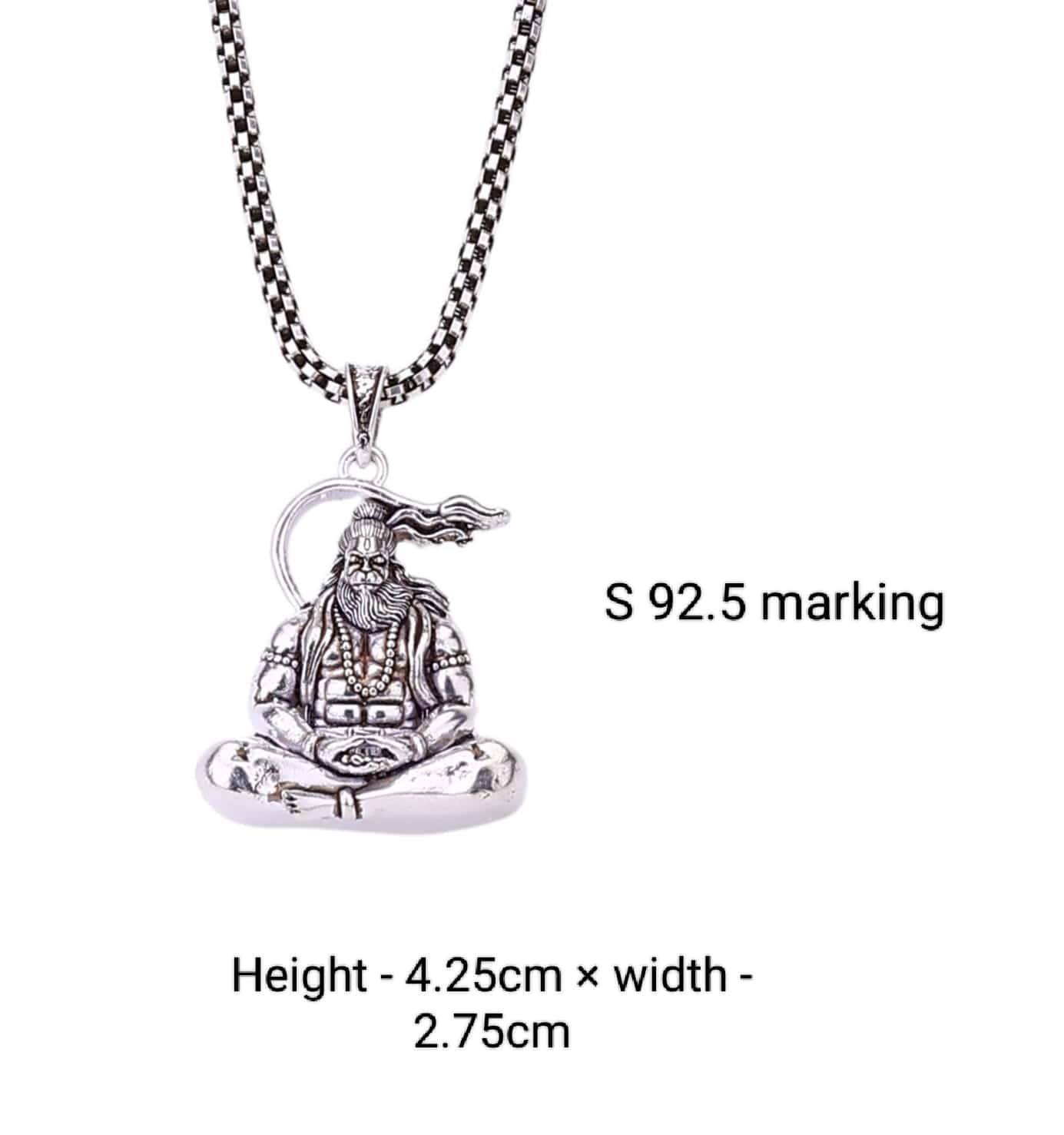 Bajrang Bali Silver Pendant