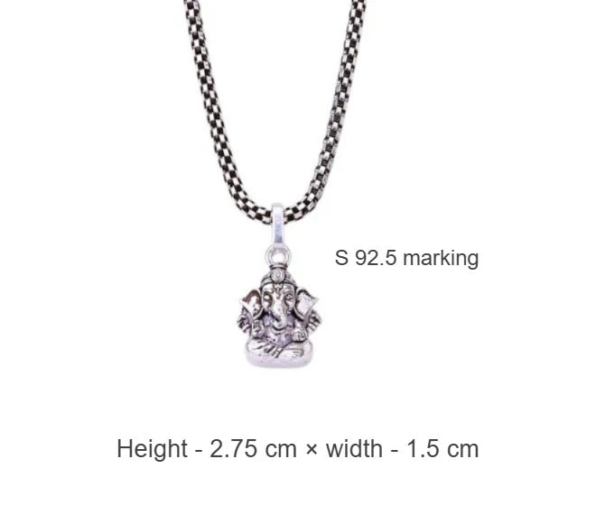 Ganpati Bappa Silver Pendant
