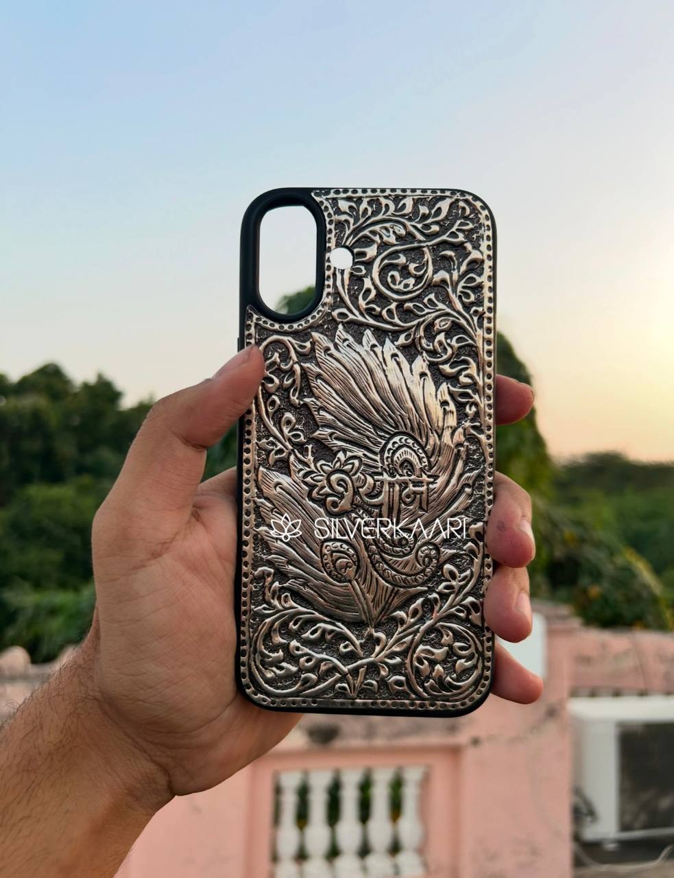 Shyam Baba Silver Mobile Cover