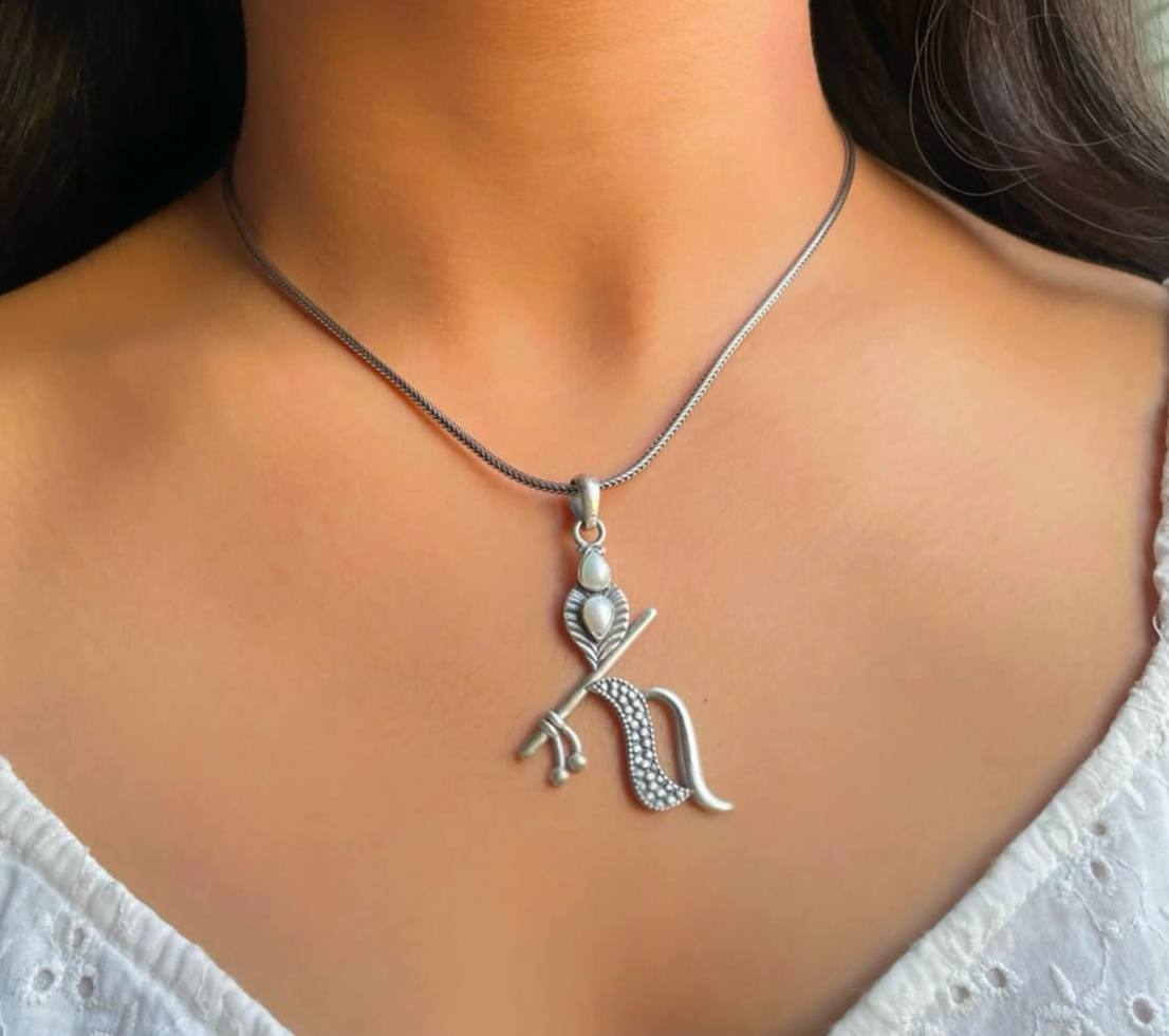 Krishna Silver Pendant