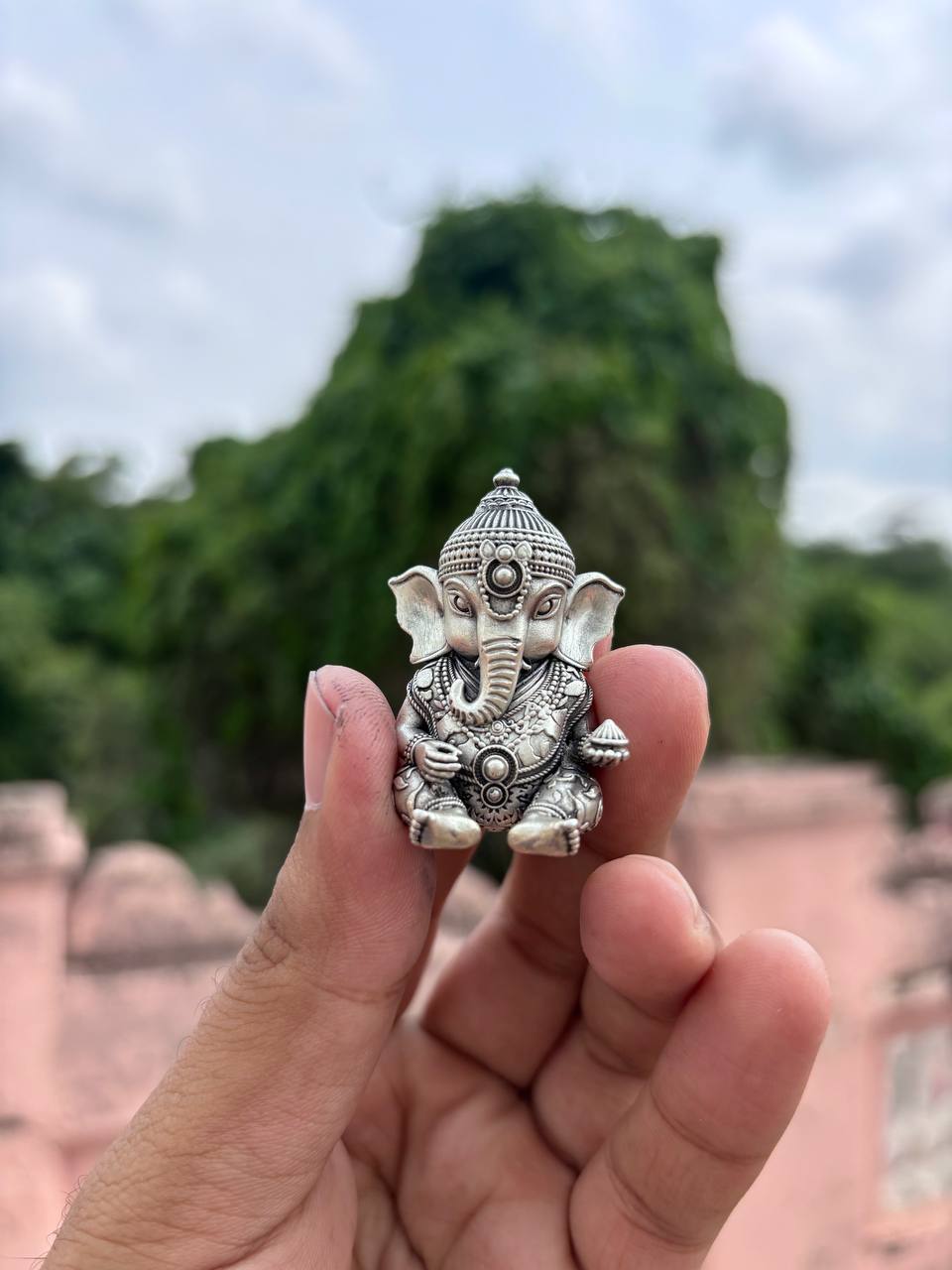 Baby Ganesh 3D Idol in Pure Silver
