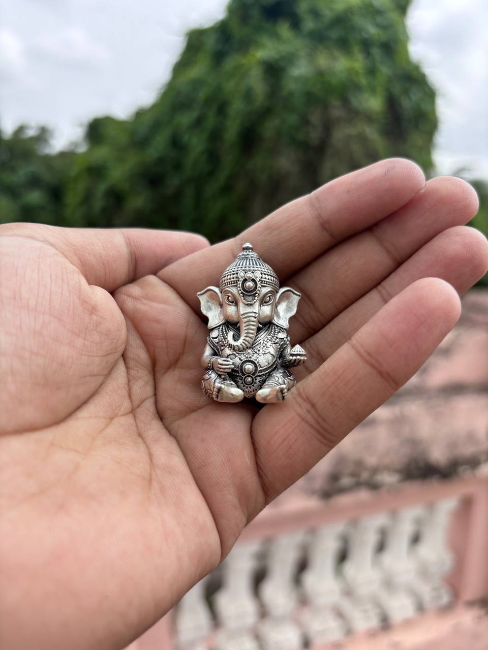Baby Ganesh 3D Idol in Pure Silver