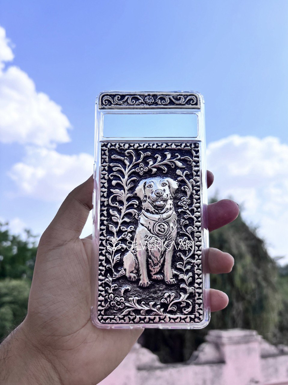Crafted for Dog Lovers – Silver Phone Cover in 92.5 Silver
