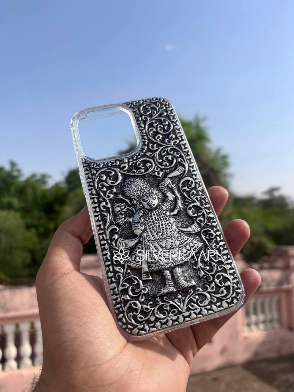 Shreenath Ji Silver Mobile Cover