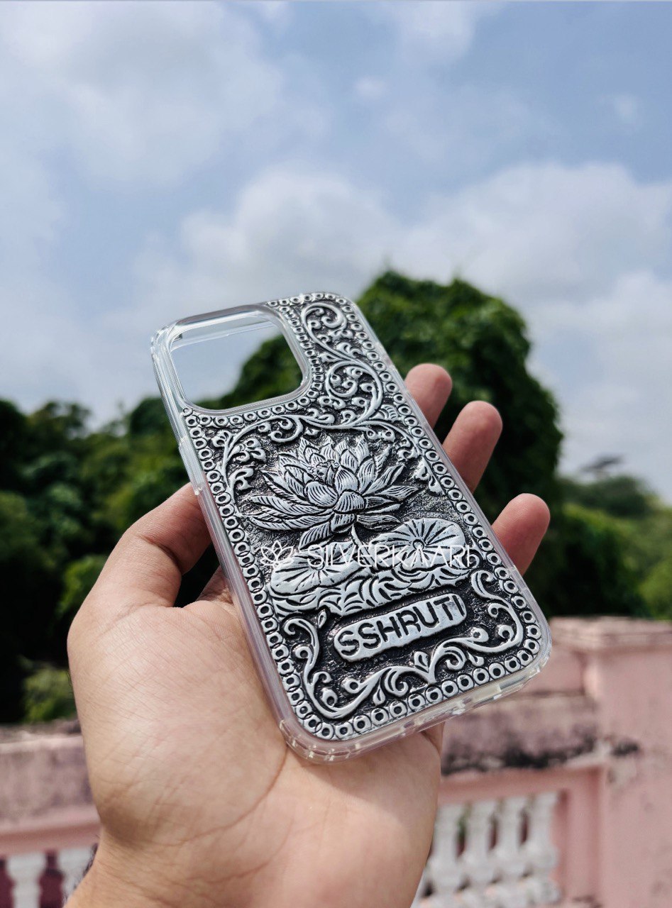 Lotus Silver Mobile Cover