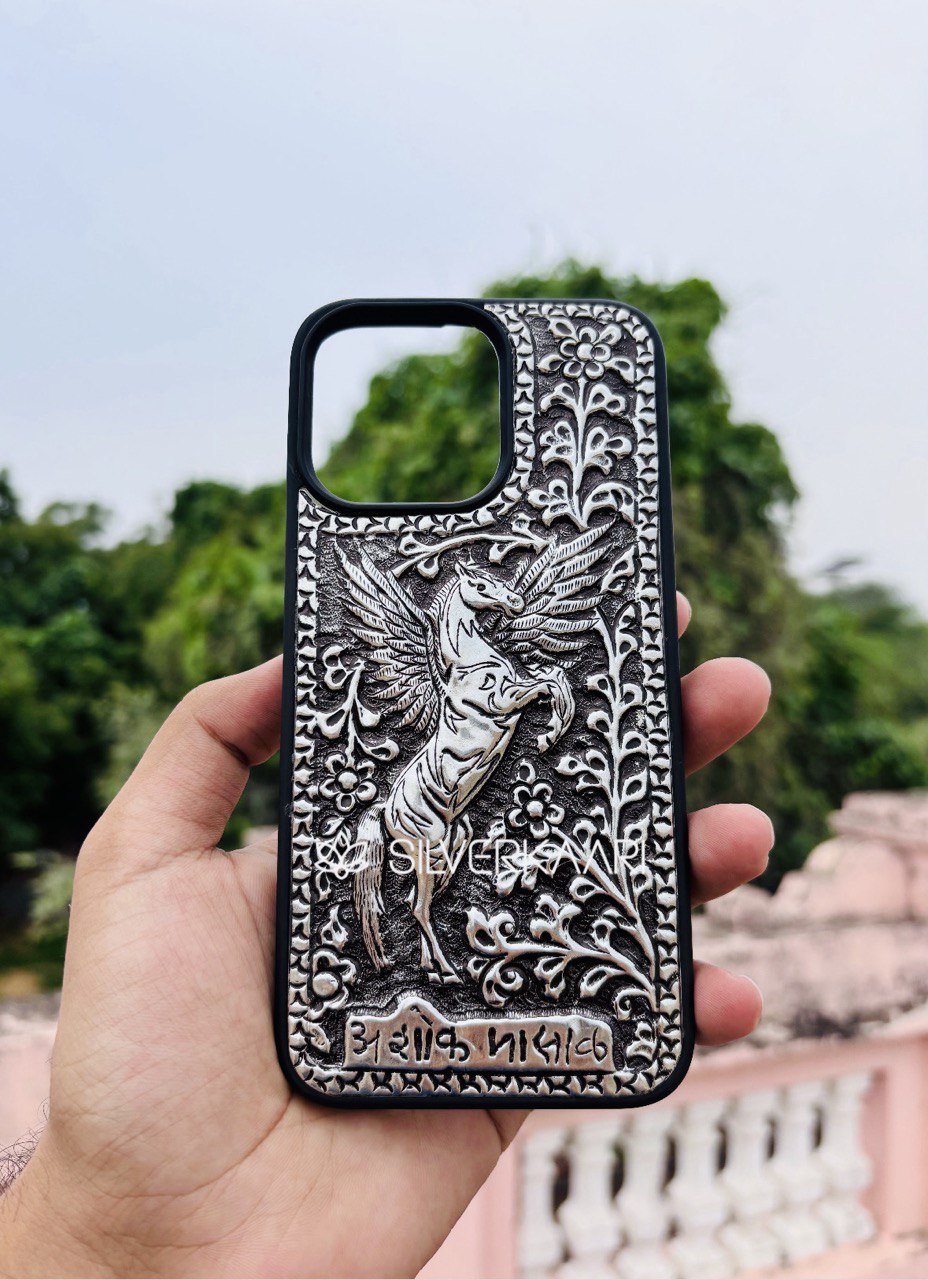 Flying Horse Silver Mobile Cover