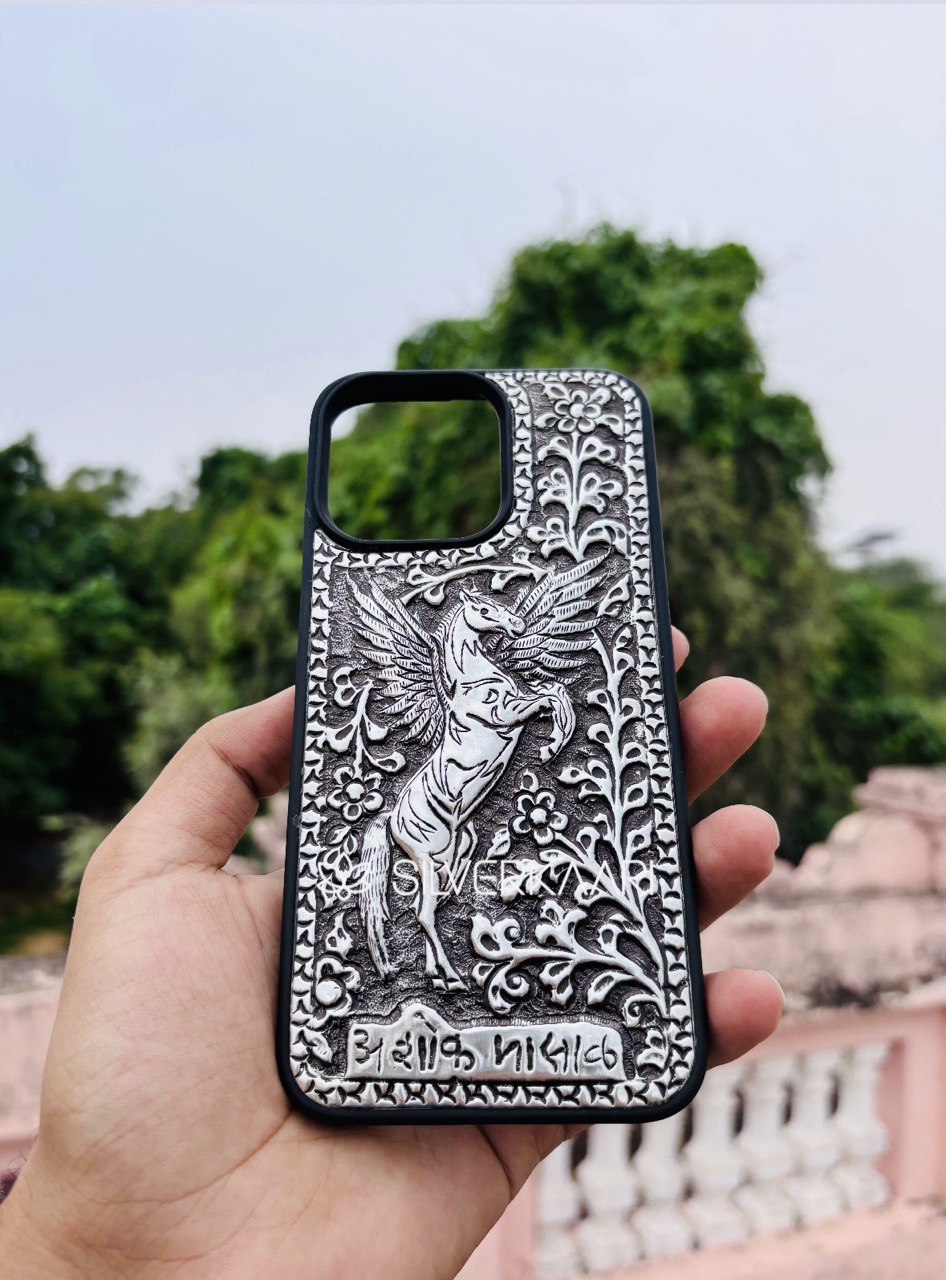 Flying Horse Silver Mobile Cover
