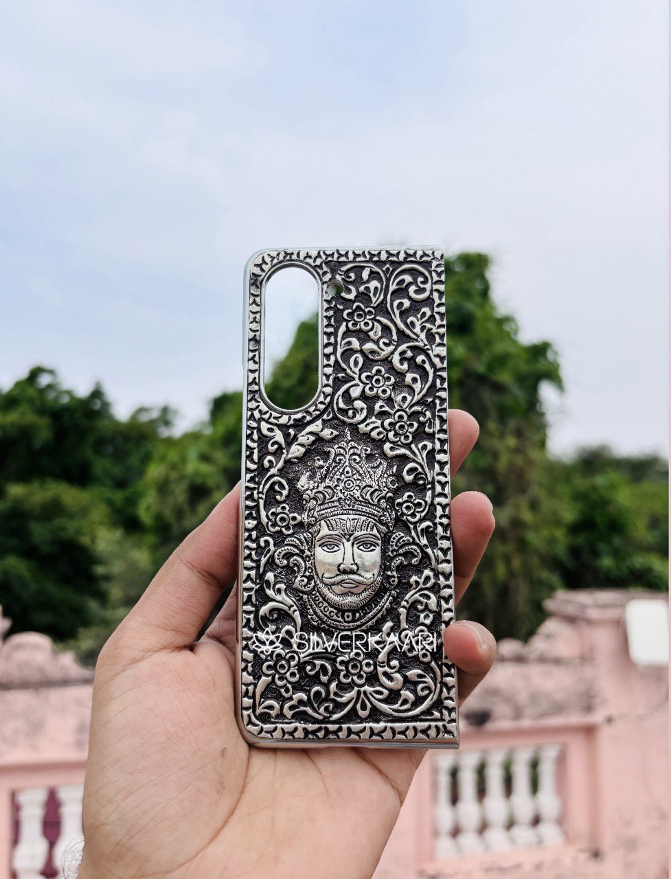 Shyam Baba Silver Mobile Case by Silverkaari