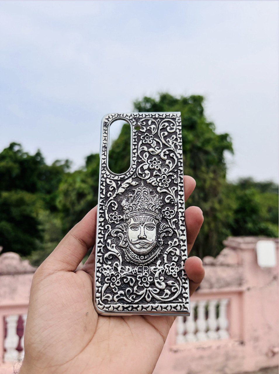 Shyam Baba Silver Mobile Case by Silverkaari