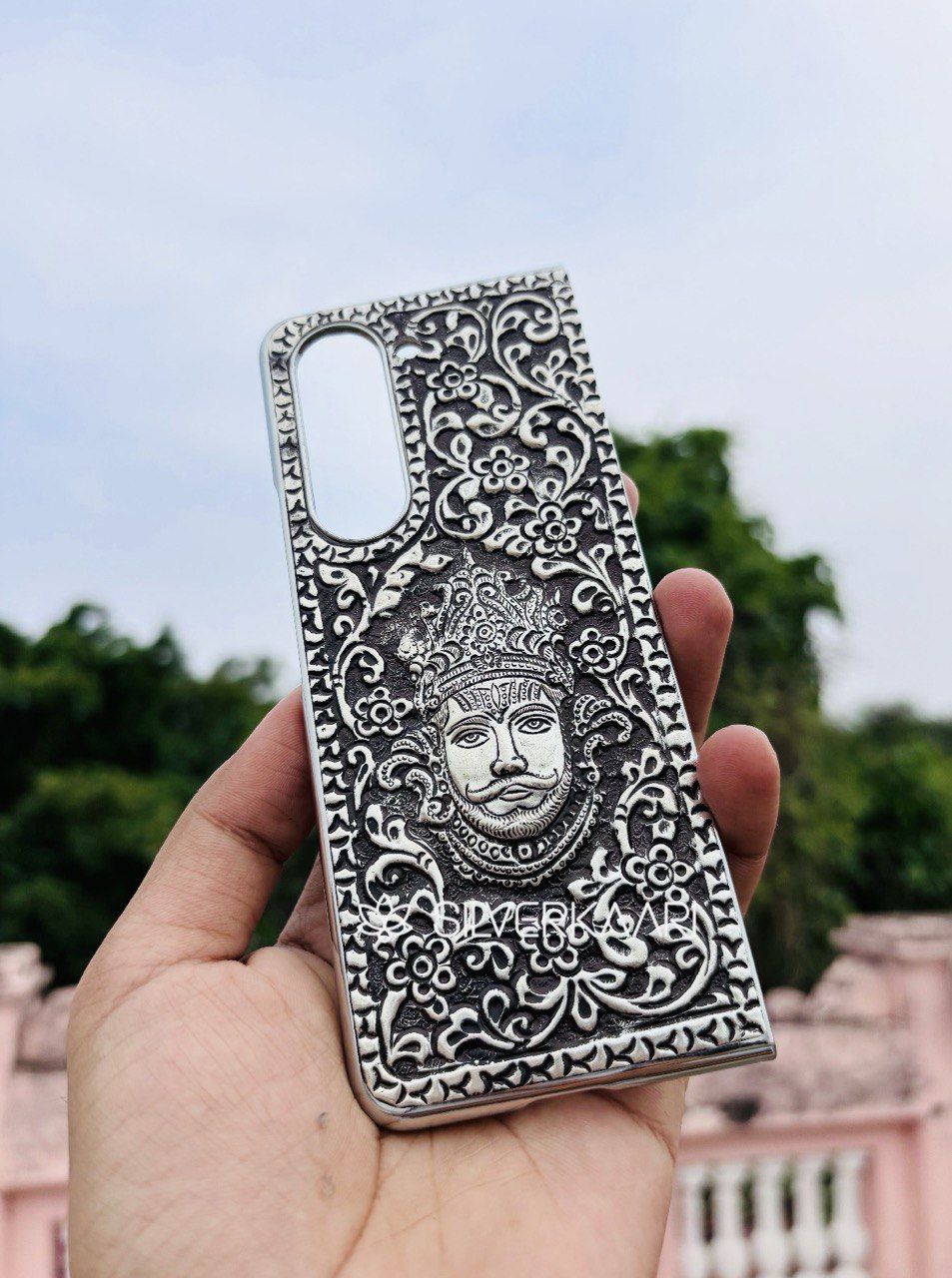 Shyam Baba Silver Mobile Case by Silverkaari