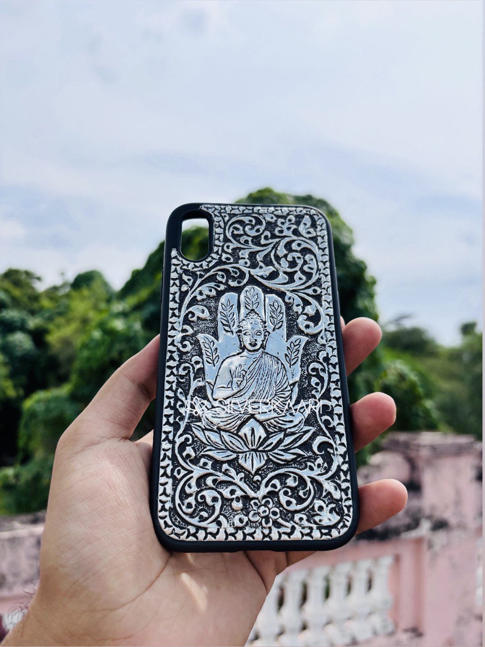 Buddha Silver Mobile Cover
