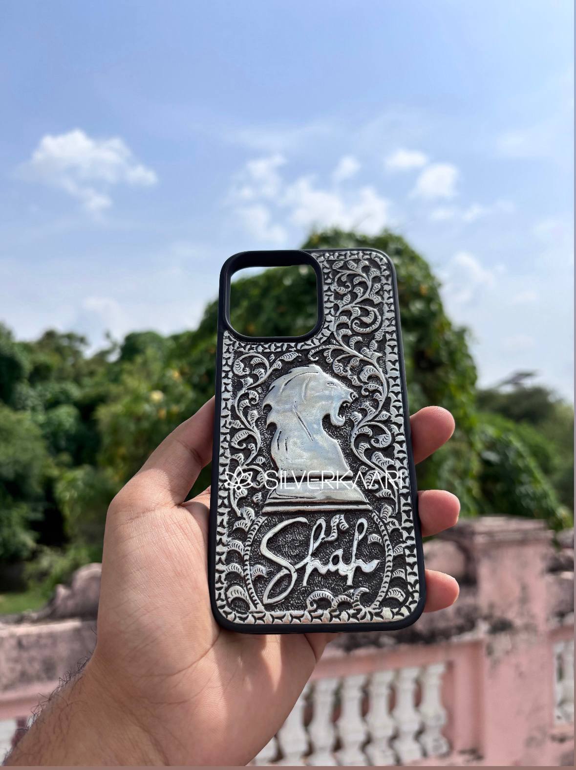 Chess Inspired Silver Mobile Cover