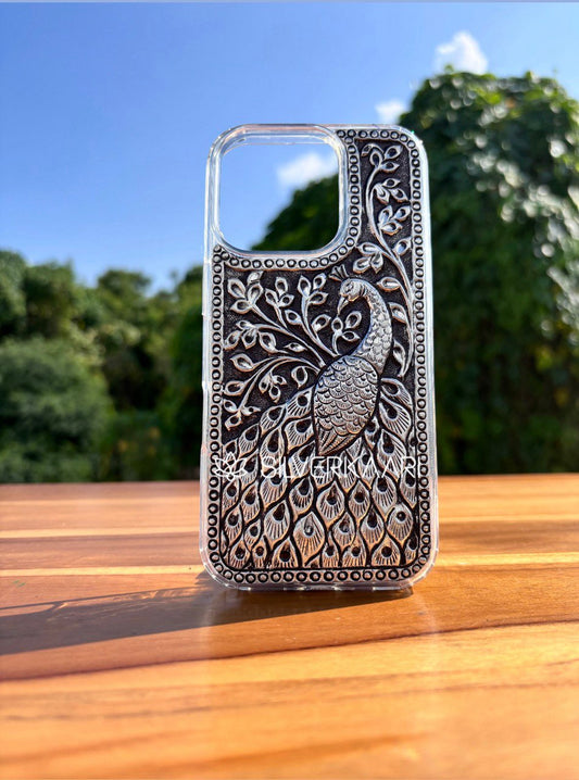 Peacock Engraved Mobile Cover