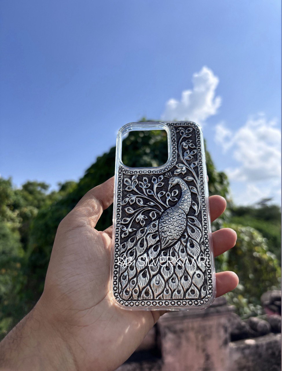 Peacock Engraved Mobile Cover