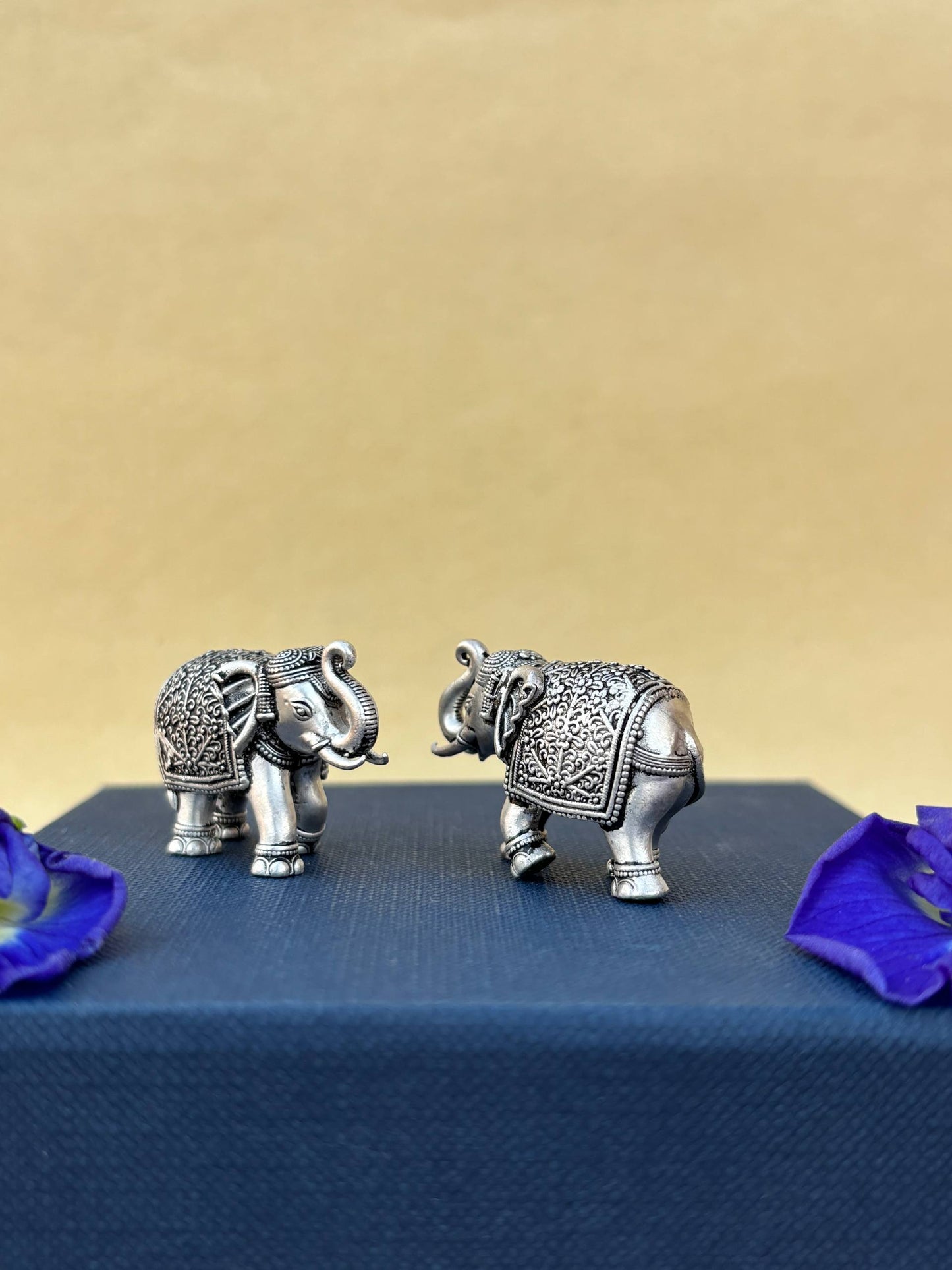 Pair of Elephant 92.5 Silver 3D Idols – Strength & Prosperity