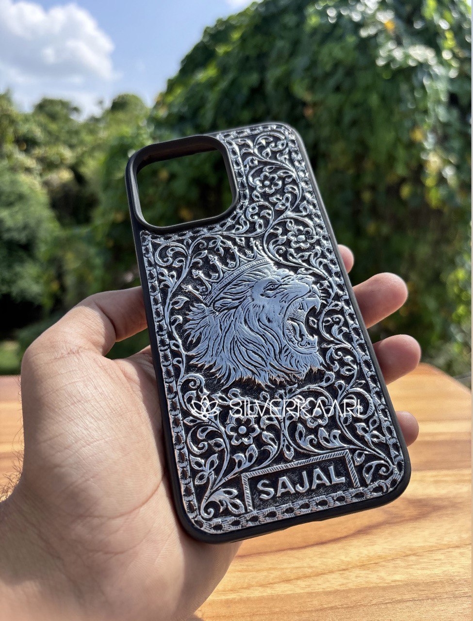 Royal Lion King Silver Mobile Cover
