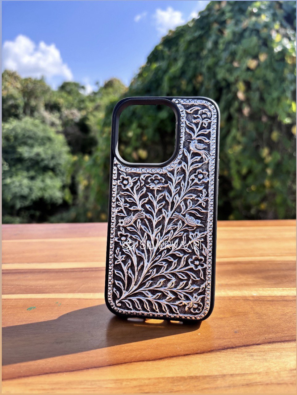 Birds & Flowers Silver Phone Cover