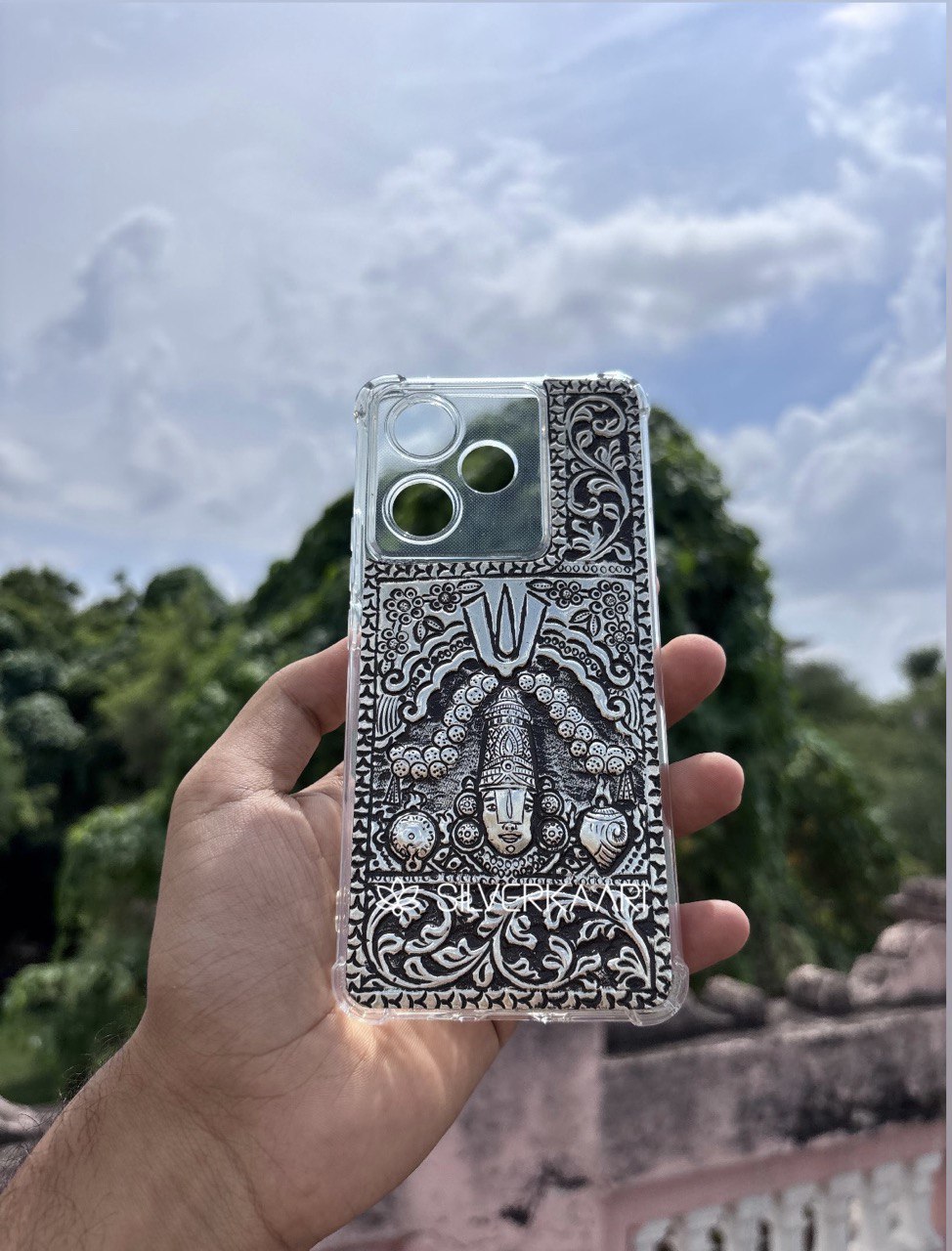 Venkateswara Swamy Silver Mobile Cover