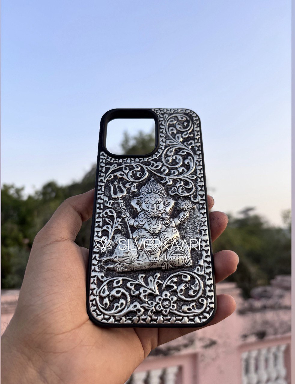 Ganesha Silver Mobile Cover