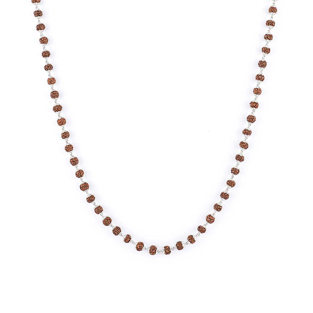 Rudraksha Silver Mala