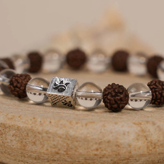 Rudraksha with Sphatik Beads Bracelet