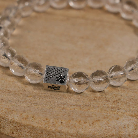 Sphatik Diamond Cut Beads Bracelet