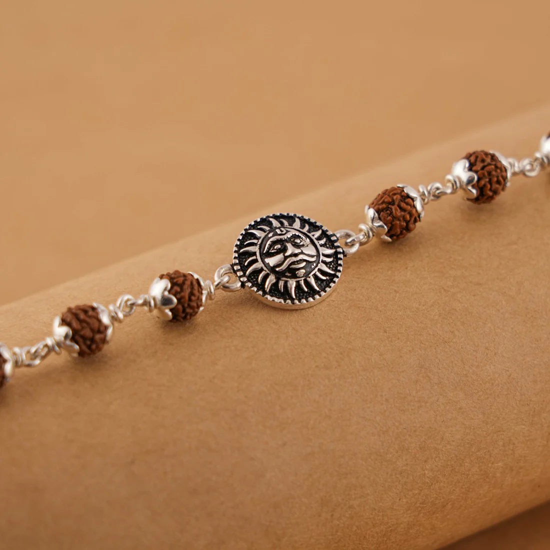Rudraksha Silver Suryadev Bracelet