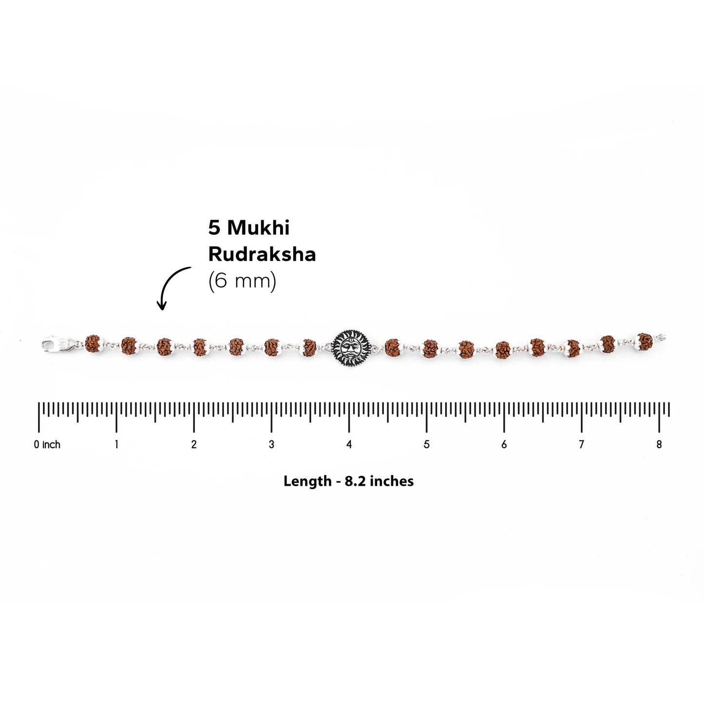 Rudraksha Silver Suryadev Bracelet