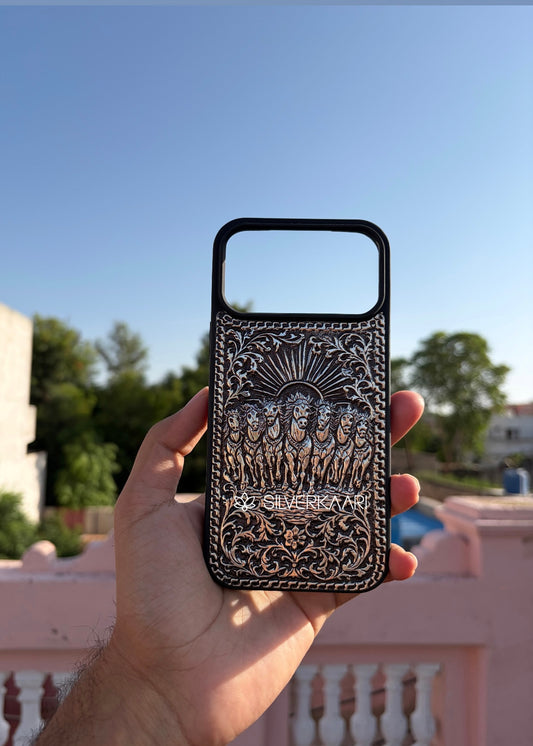 Seven Horses Silver Mobile Cover