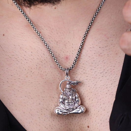 Bajrang Bali Silver Pendant