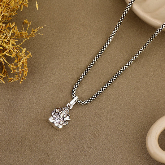 Ganpati Bappa Silver Pendant