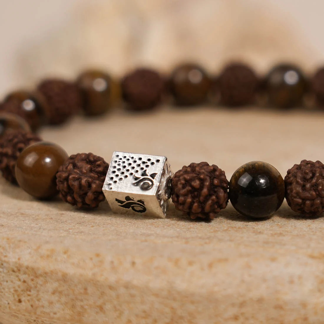 Rudraksha with Tiger Eye Stone Bracelet