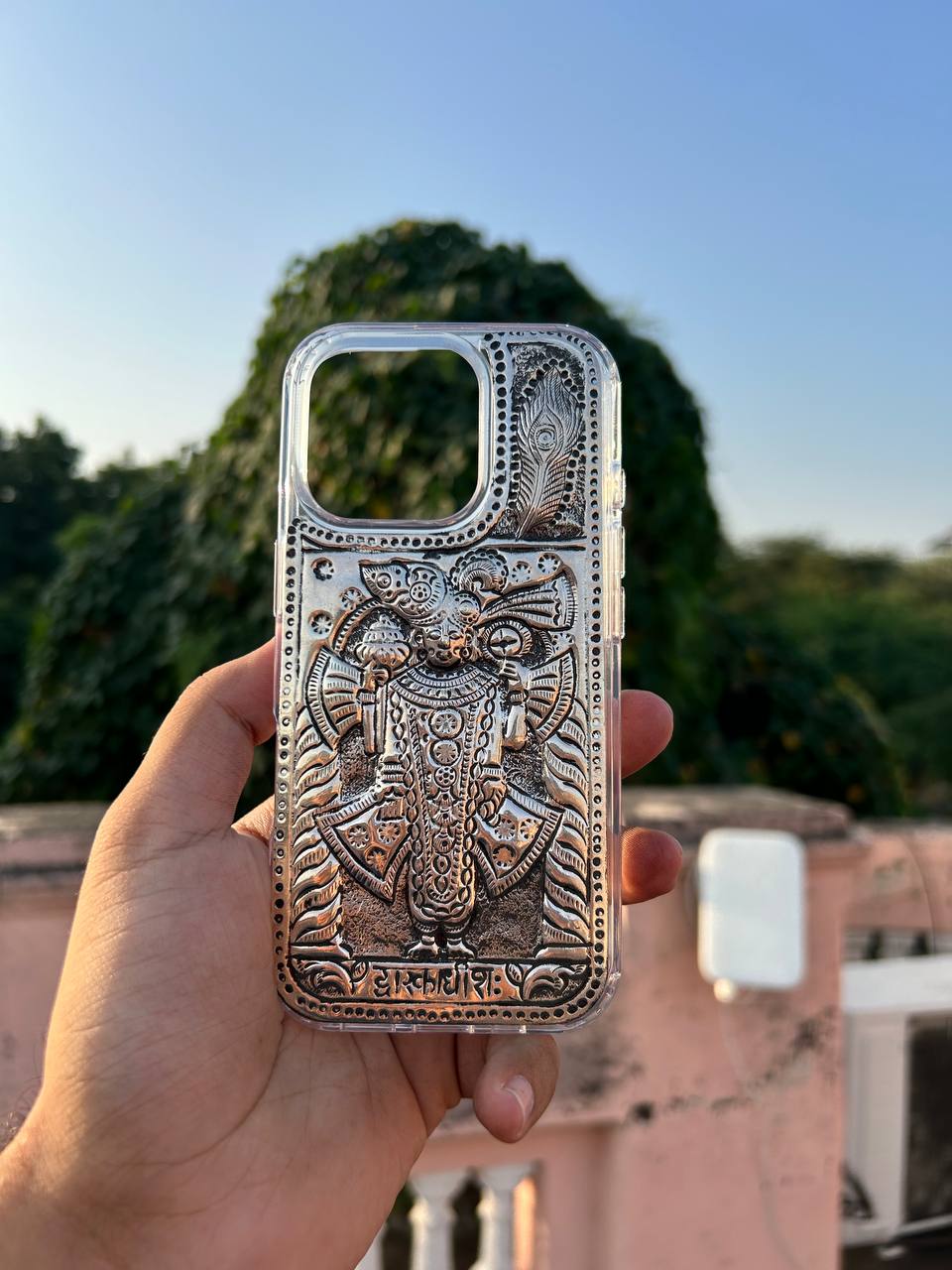 Dwarkadhish Silver Mobile Case