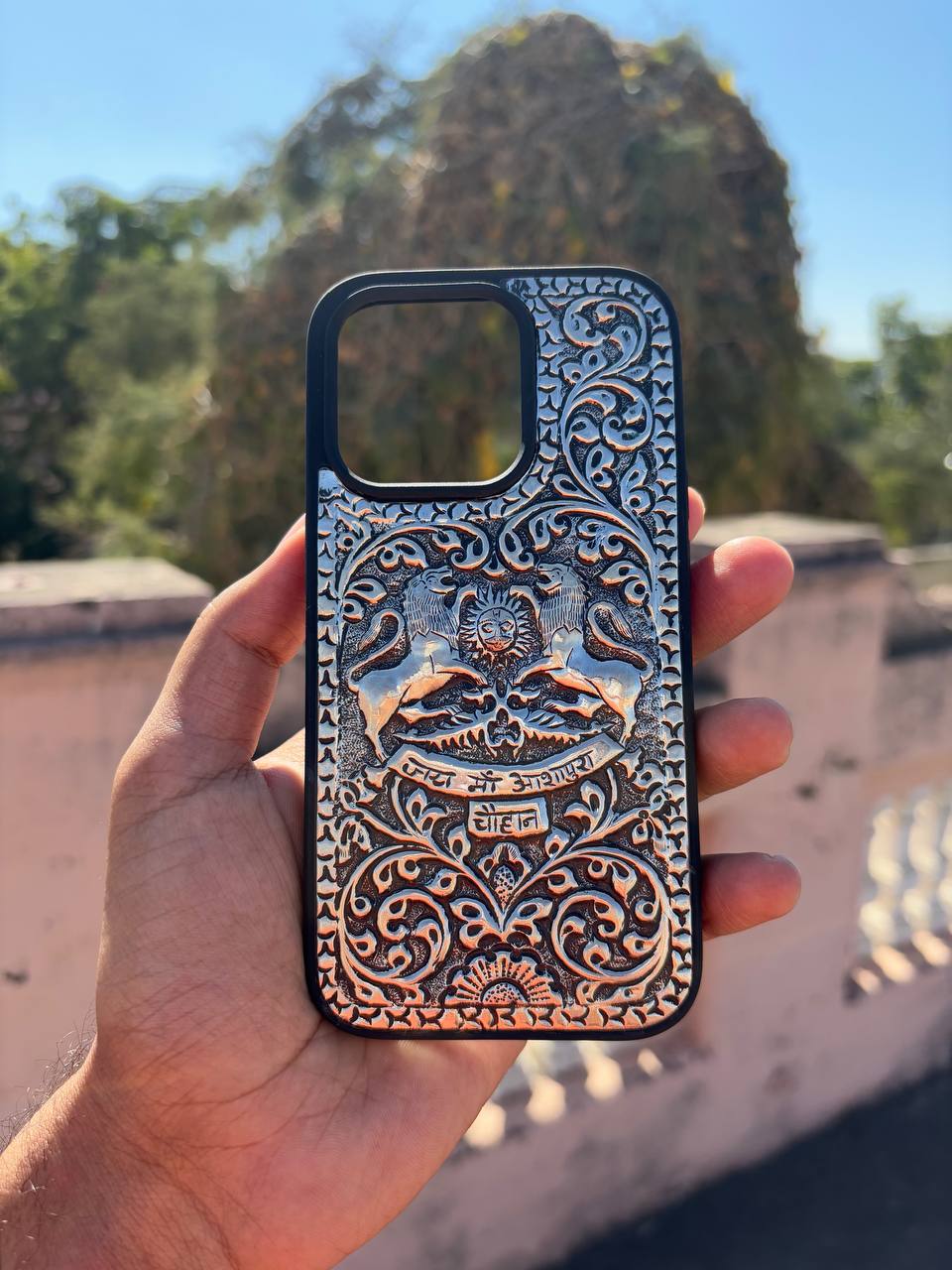 Chouhan Edition Silver Phone Case – Regal Charm Redefined