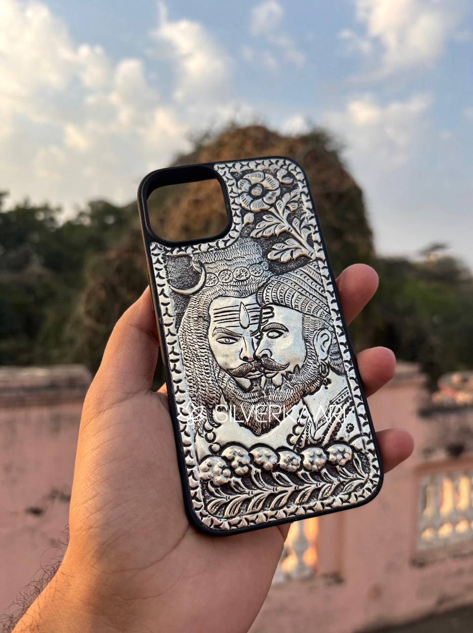 Shiva-Shivaji Silver Phone Case – Power & Legacy