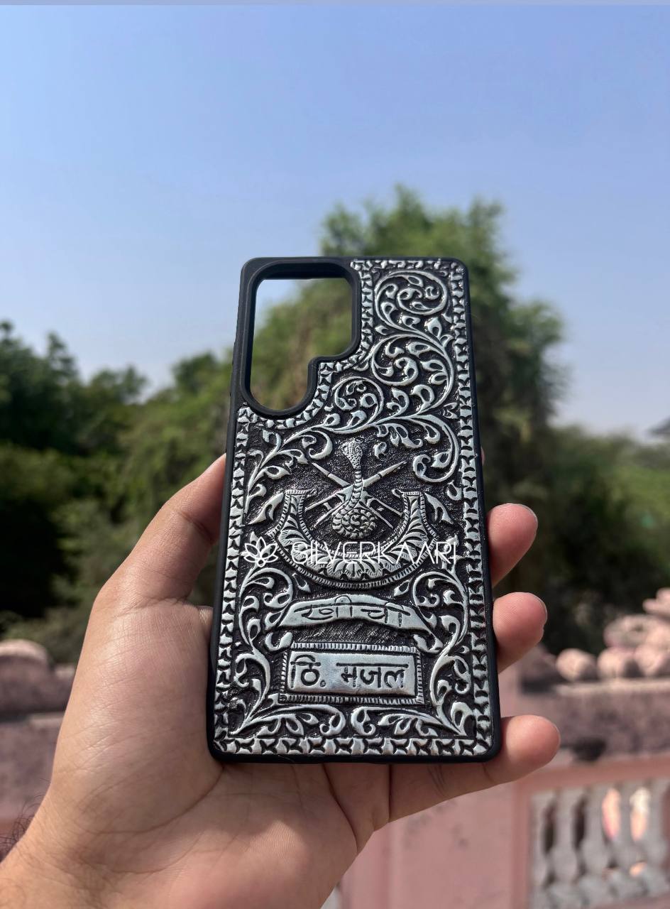 Khinchi Rajput Edition – Handcrafted Silver Mobile Case
