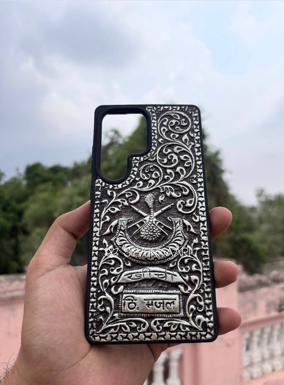 Khinchi Rajput Edition – Handcrafted Silver Mobile Case