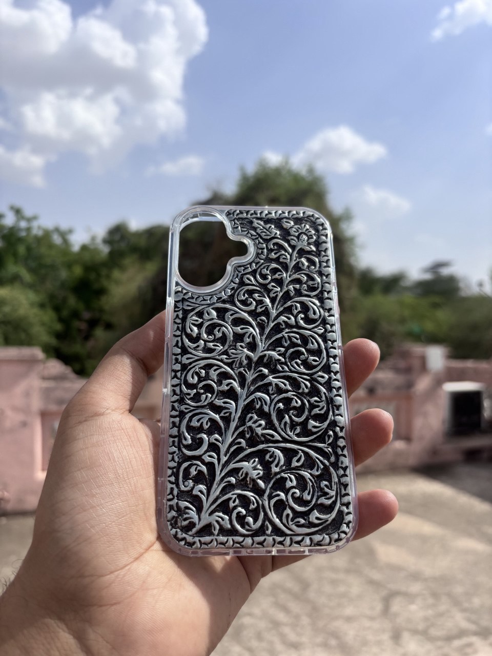 Pure Silver Leaf Pattern Case