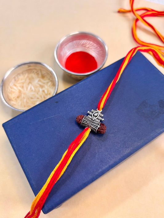 Silver Rakhi with Shiv’s Trinetra