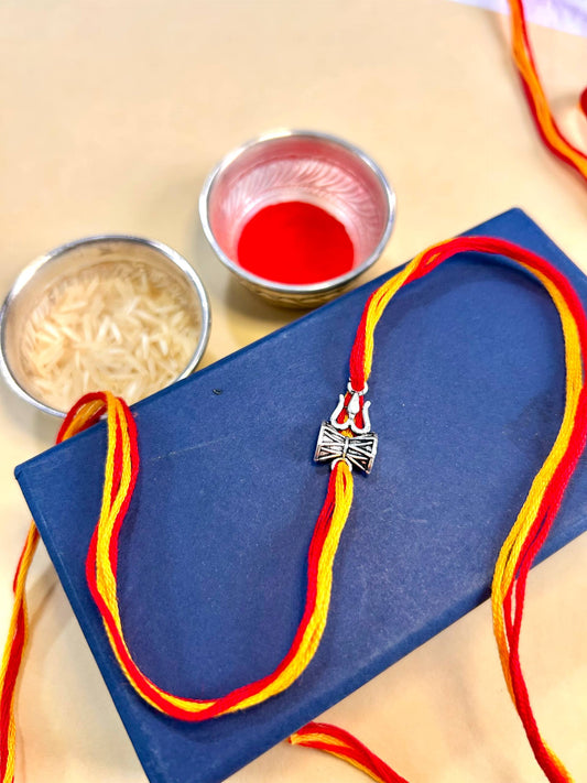 Shiva Damru & Trishul Silver Rakhi