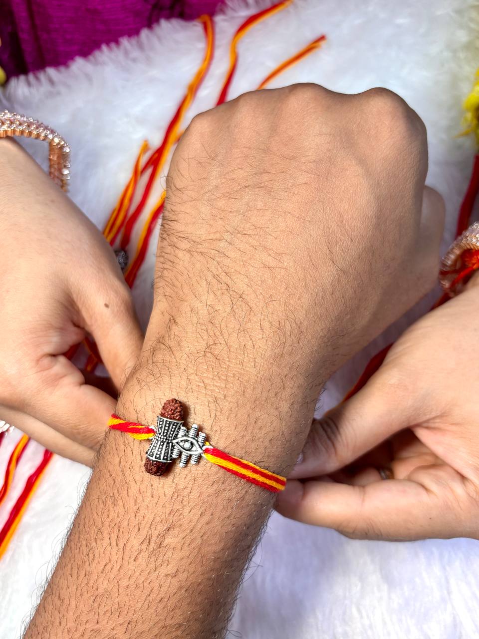 Silver Rakhi with Shiv’s Trinetra