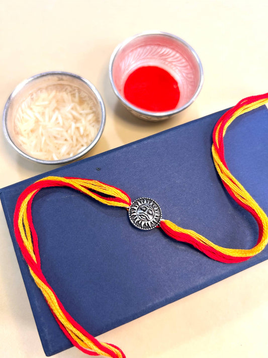 Surya Silver Rakhi – Radiant Blessings in 92.5 Pure Silver