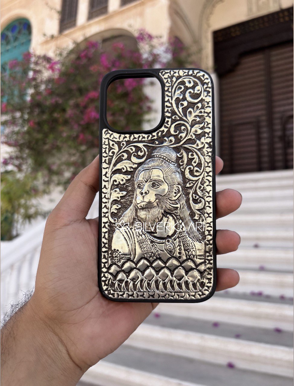 Hanuman Ji Silver Case