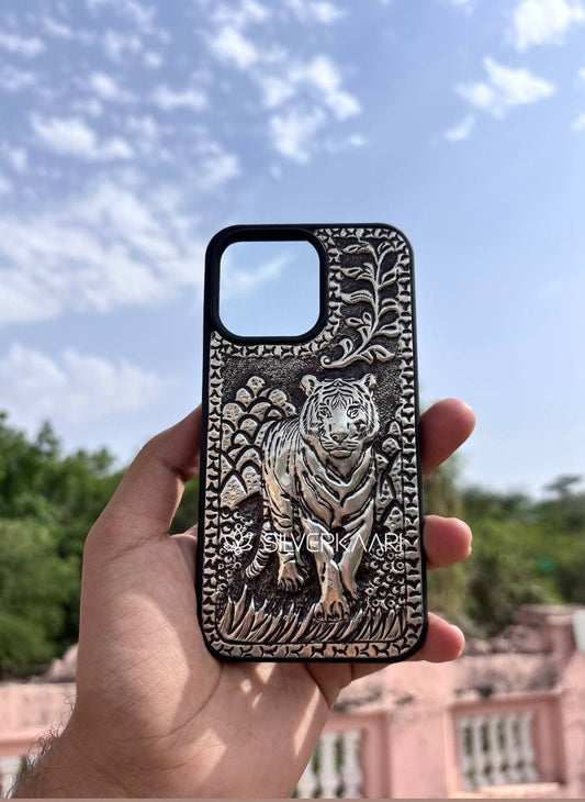 Tiger Royal Silver Mobile Cover