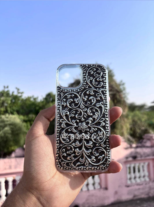 Floral Fantasy – Artistic Silver Mobile Case