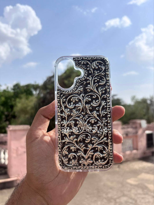 Petals in Silver Mobile Cover