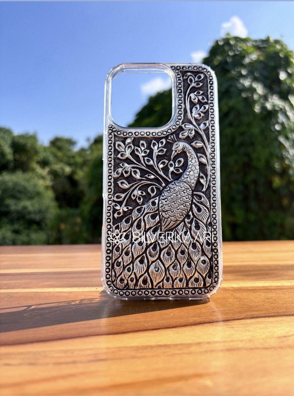 Peacock Engraved Mobile Cover